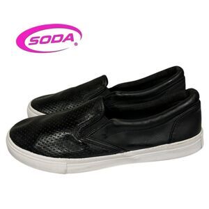 SODA Tracer-s Women's Perforated Slip On Flat Round Toe Sneaker Shoes 9